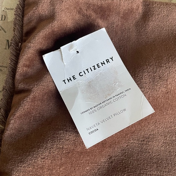 🆕 The Citizenry Naveta Velvet PILLOWCASE ONLY Cocoa NWT - Picture 5 of 8